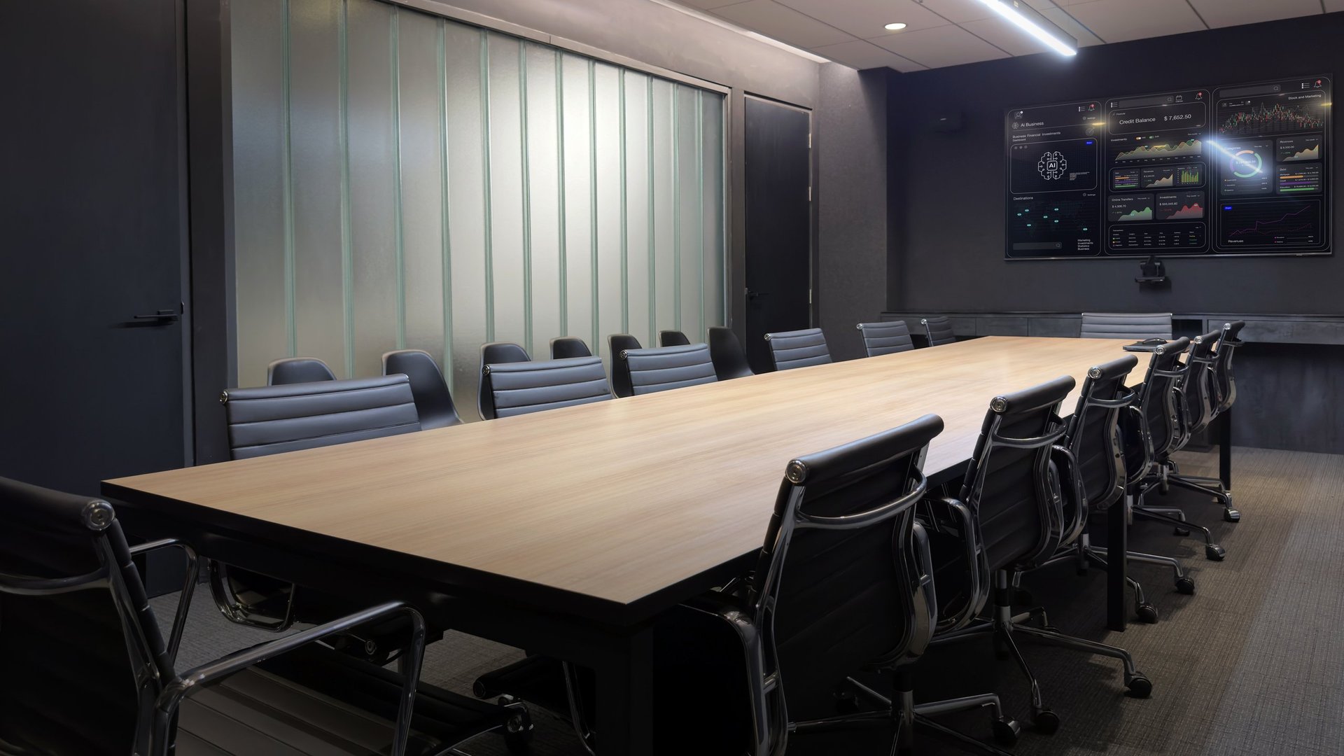 Modern business conference room meeting room dark tone